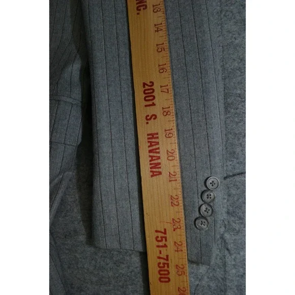 ROBERT TALBOTT Mens 44R Blazer Sport Coat Casual Jacket‎ Gray Wool Pinstripe